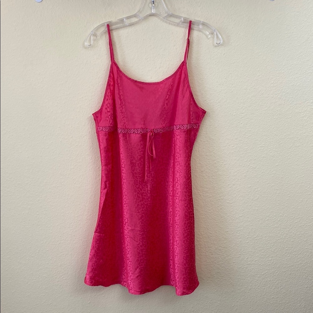 Delicate Treasures Intimates Elegant Pink Satin Chemise